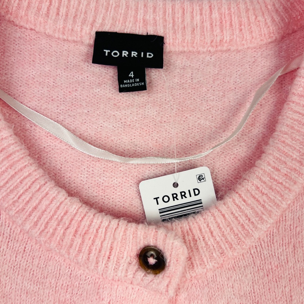 Torrid Pink Cardigan Soft Knit Sweater Woman's Plus Size 4X NWT Size 4 - Picture 2 of 9
